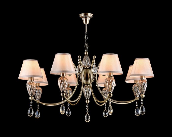 Подвесная люстра "Murano" с прозрачными кулонами и абажурами - лучшие Подвесные люстры в INMYROOM
