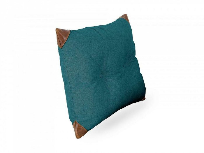 Подушка Chesterfield 60х60 сине-зеленого цвета - купить Декоративные подушки по цене 4200.0