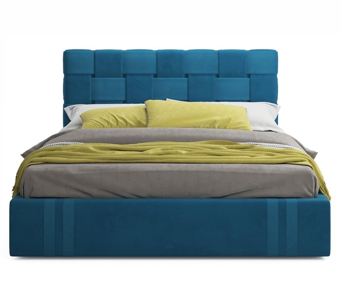 Кровать Tiffany 160х200 с матрасом синего цвета - лучшие Кровати для спальни в INMYROOM