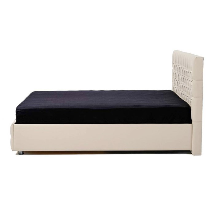 Кровать Купол с подъемным механизмом в светло-бежевой экокоже 180х200 - лучшие Кровати для спальни в INMYROOM
