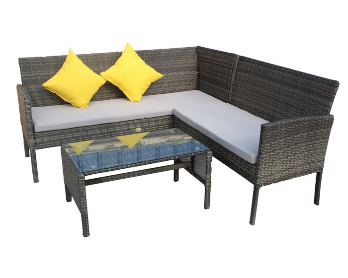 Набор мебели Рикардо серого цвета - купить Комплекты для сада и дачи по цене 38334.0