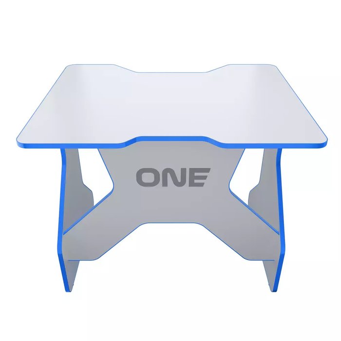 Игровой компьютерный стол One бело-синего цвета