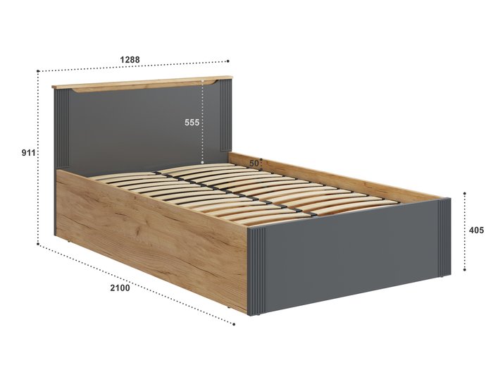 Кровать с подъемным механизмом Эмилия 120х200 серого цвета - лучшие Кровати для спальни в INMYROOM