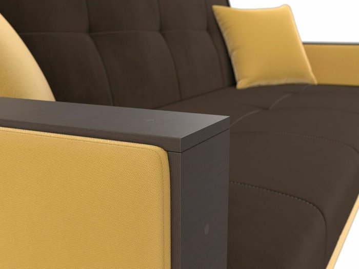 Прямой диван-кровать Валенсия желто-коричневого цвета - лучшие Прямые диваны в INMYROOM