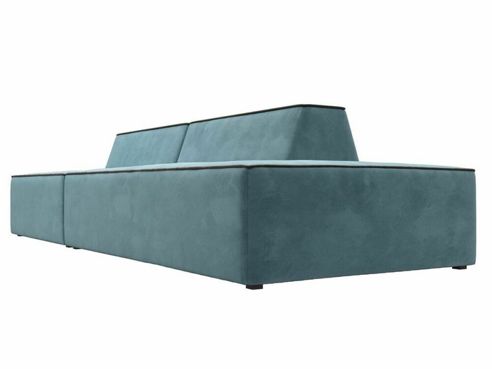 Прямой модульный диван Монс Модерн бирюзового цвета с коричневым кантом правый - лучшие Прямые диваны в INMYROOM