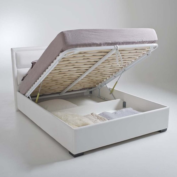 Кровать с подъемным механизмом Blax 160x200 белого цвета - купить Кровати для спальни по цене 84303.0