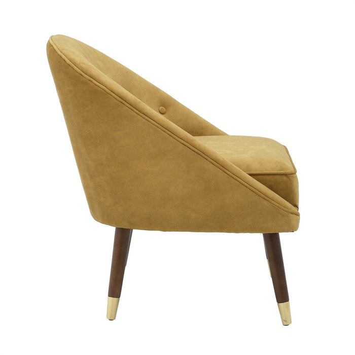 Кресло желтого цвета на деревянных ножках - лучшие Интерьерные кресла в INMYROOM