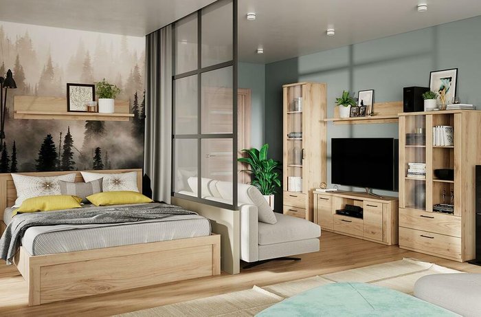 Кровать Doorset 160х200 бежевого цвета без подъемного механизма - купить Кровати для спальни по цене 22199