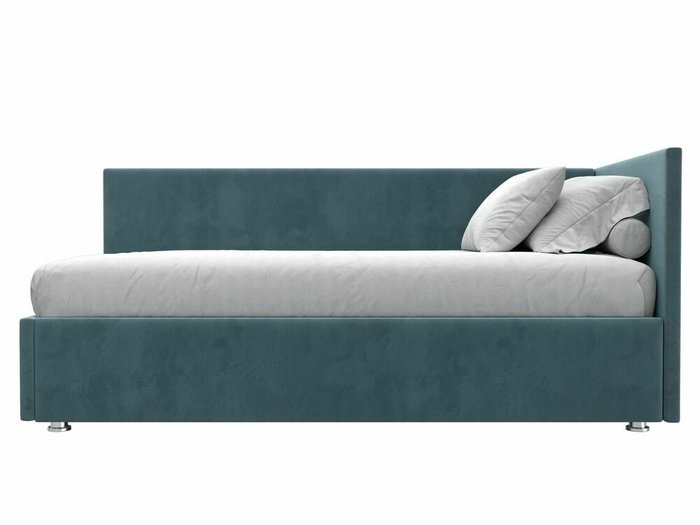 Кровать Лига 039 бирюзового цвета с подъемным механизмом правая - купить Кровати для спальни по цене 44999.0