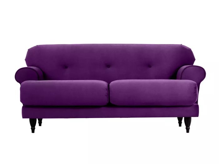 Диван Italia фиолетового цвета с черными ножками - купить Прямые диваны по цене 53910.0