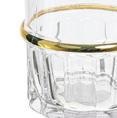 Прозрачная стеклянная ваза с кольцом золотого цвета - купить Вазы  по цене 2691.0