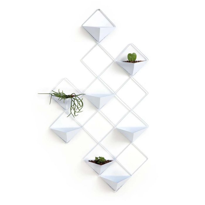 Кашпо настенный из металла Ikebana белого цвета - купить Кашпо и горшки по цене 11814.0