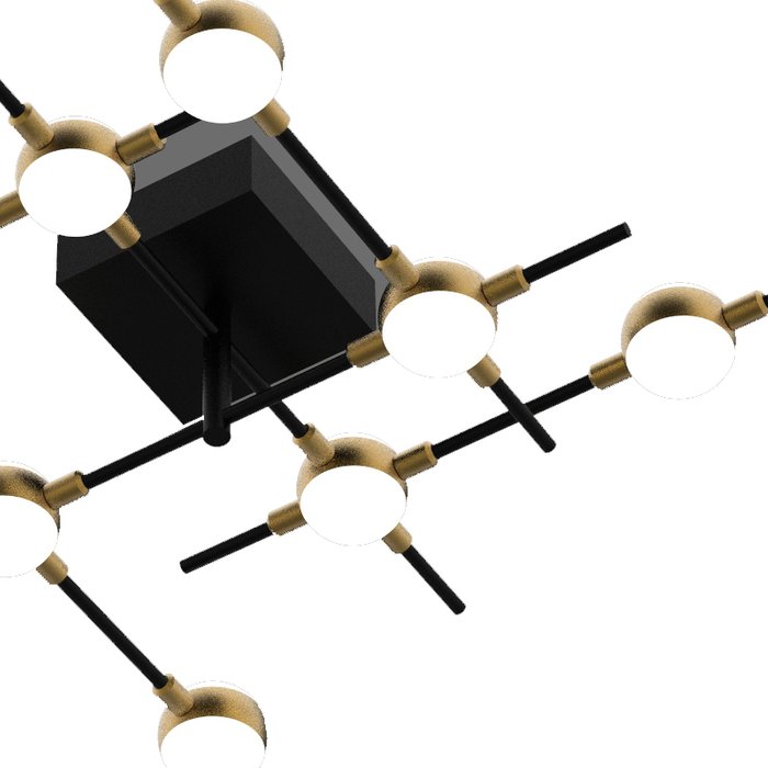 Потолочная люстра Molecular черно-золотого цвета - купить Потолочные люстры по цене 33970.0