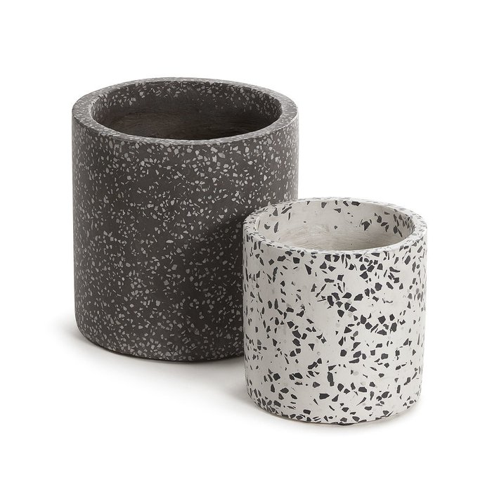 Комплект из двух кашпо Bransc pots черно-белого цвета Комплект из двух кашпо Bransc pots черно-белого цвета