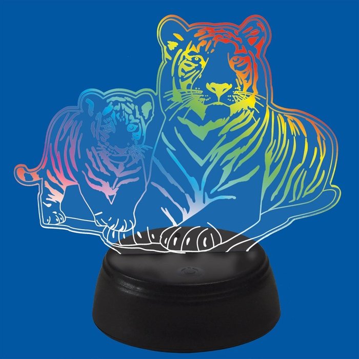 Настольная лампа ULI-M508 RGB/3AA TIGER FAMILY/BLACK (пластик, цвет прозрачный) - лучшие Настольные лампы в INMYROOM