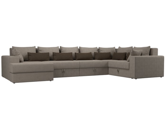 Угловой диван-кровать Мэдисон бежево-коричневого цвета правый угол