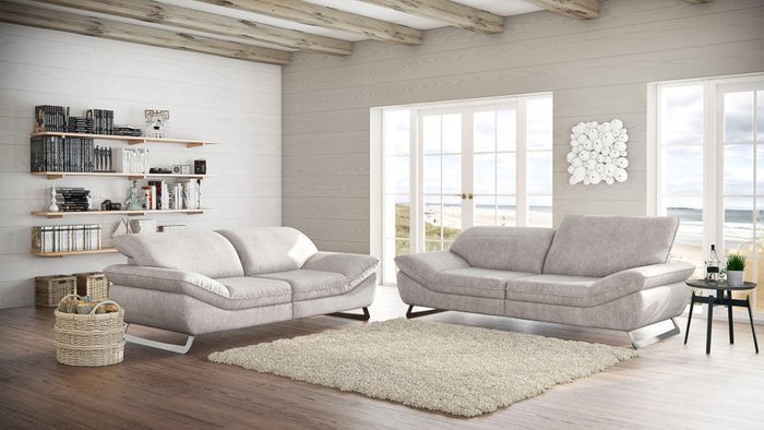 Прямой кожаный диван Trinidad белого цвета - лучшие Прямые диваны в INMYROOM