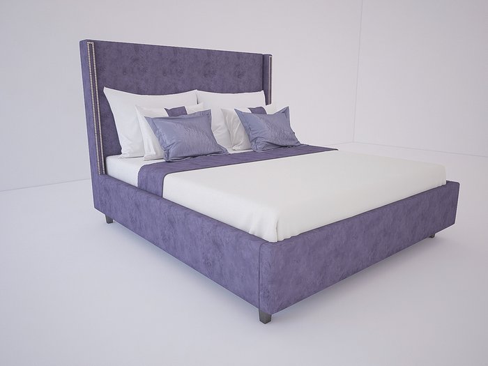Кровать Ansambel с обивкой из ткани фиолетового цвета 160х200  - лучшие Кровати для спальни в INMYROOM
