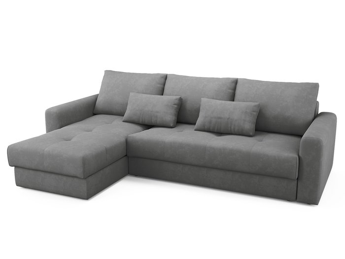 Угловой диван-кровать левый Ruiz серого цвета - купить Угловые диваны по цене 90800.0
