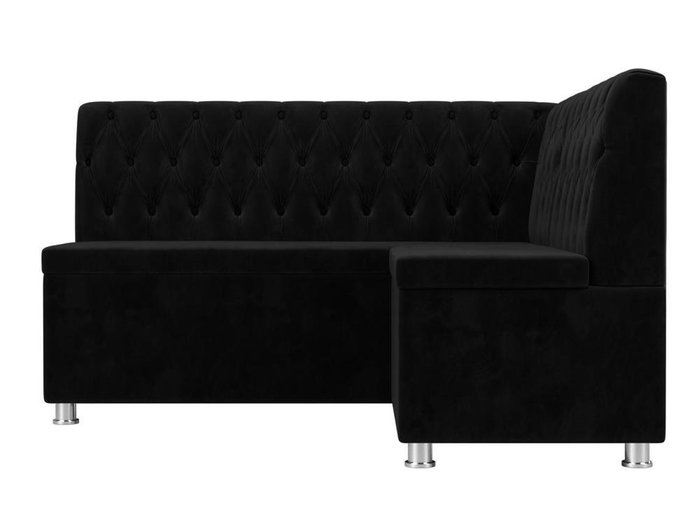 Кухонный угловой диван Мирта черного цвета правый угол - купить Угловые диваны по цене 38999.0