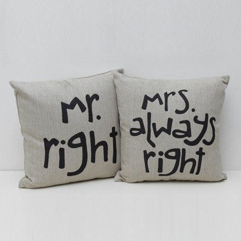Подушки Mr Right & Mrs Always Right