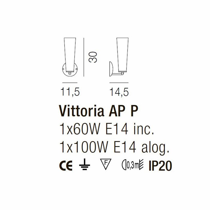 Настенный светильник Vistosi VITTORIA - лучшие Бра и настенные светильники в INMYROOM