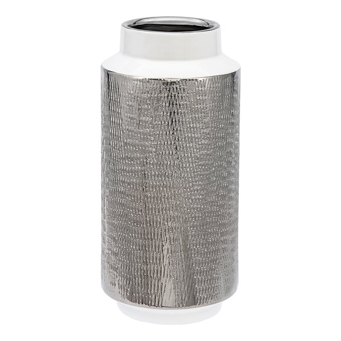 Декоративная ваза Контраст серебряно-белого цвета