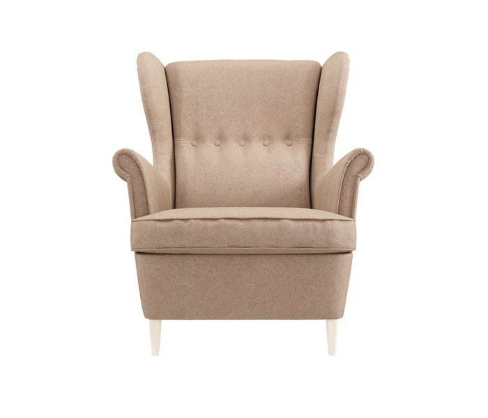 Кресло тканевое Бенон бежевого цвета - купить Интерьерные кресла по цене 17990.0