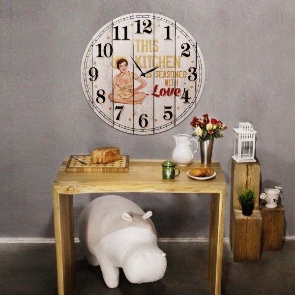 Часы настенные круглые This kitchen из дерева - купить Часы по цене 3500.0