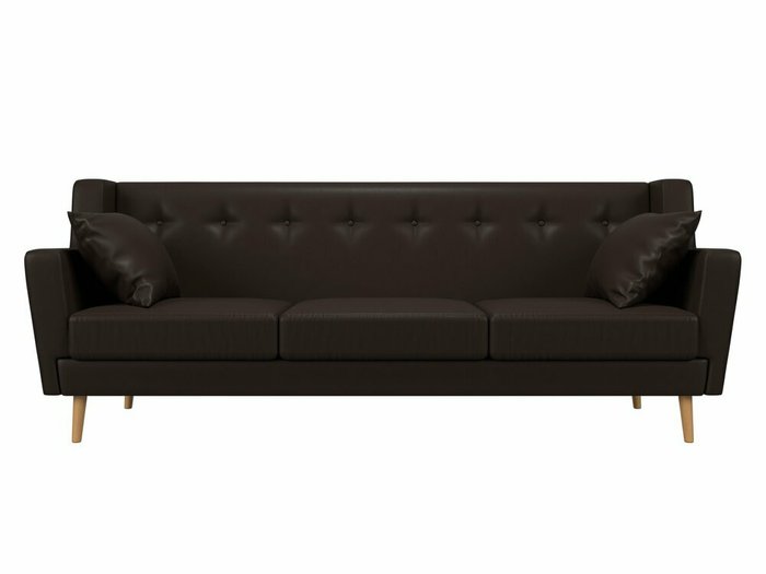 Диван Брайтон коричневого цвета (экокожа) - купить Прямые диваны по цене 36999.0