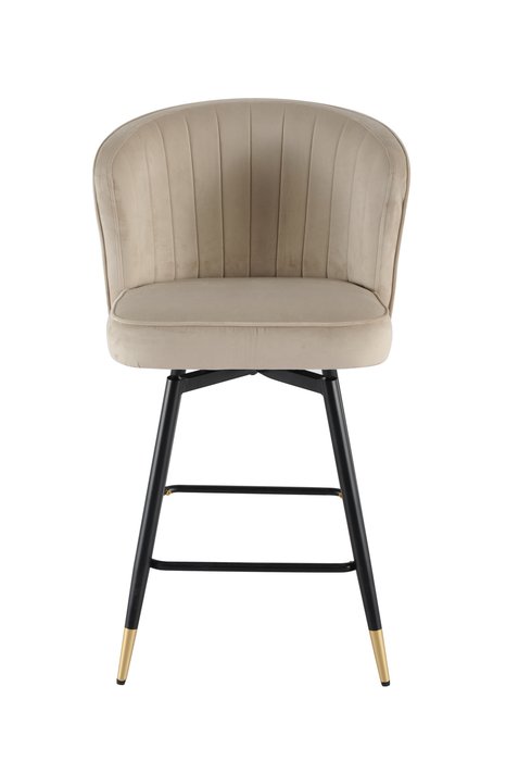 Стул полубарный Грейс бежево-коричневого цвета с поворотным механизмом - купить Барные стулья по цене 30030.0