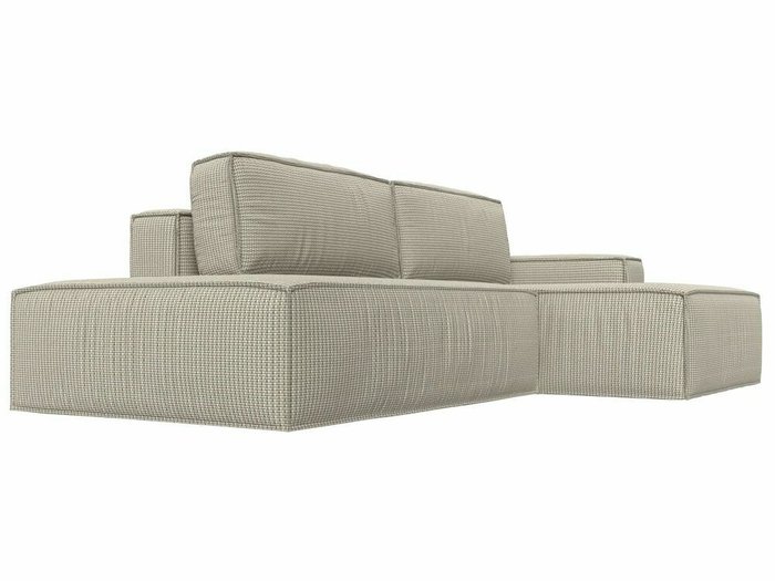 Угловой диван-кровать Прага модерн серо-бежевого цвета правый угол - лучшие Угловые диваны в INMYROOM