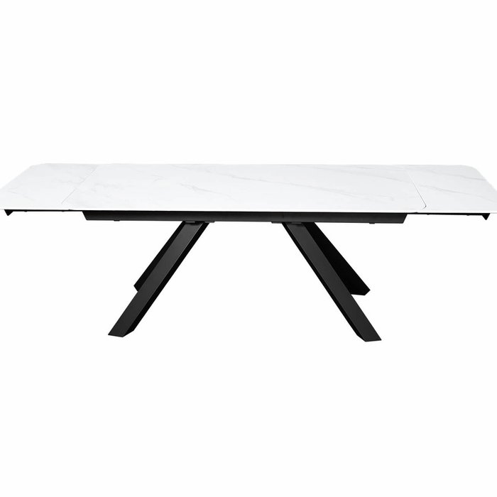 Раздвижной обеденный стол Anik бело-черного цвета - лучшие Обеденные столы в INMYROOM