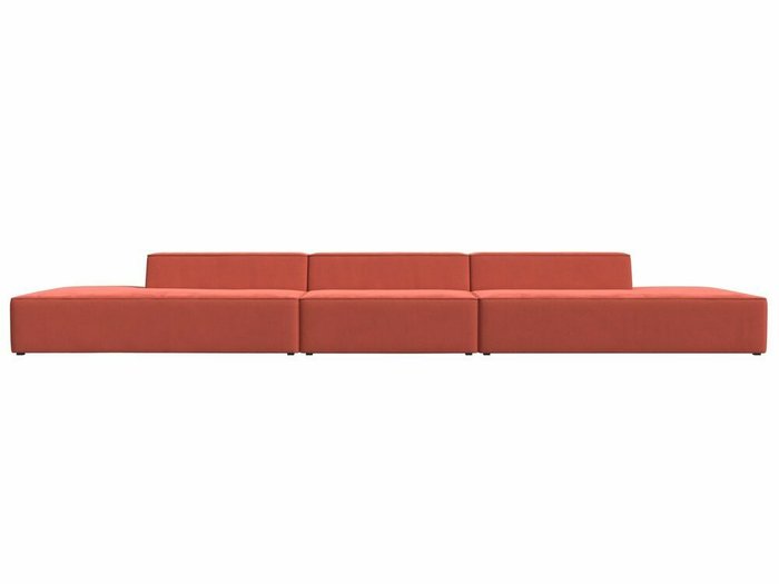Прямой модульный диван Монс Лонг кораллового цвета - купить Прямые диваны по цене 73999.0