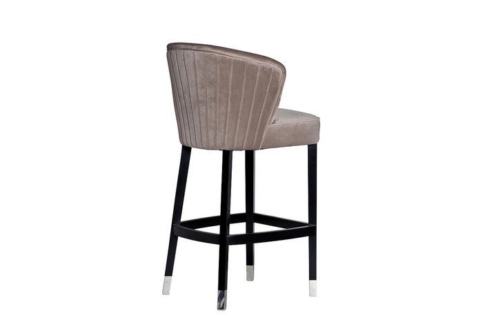 Стул барный велюровый жемчужно-серого цвета - лучшие Барные стулья в INMYROOM