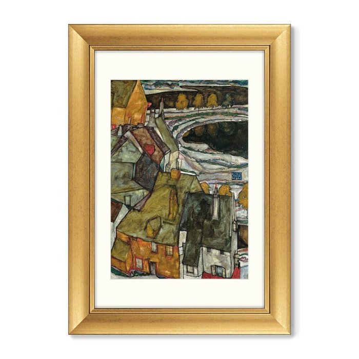 Набор из 2-х репродукций картин в раме Дуга домов II (Островной город), 1915г. - лучшие Картины в INMYROOM