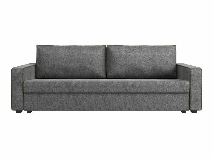 Диван-кровать Лига 009 серого цвета с коричневым кантом (рогожка) - купить Прямые диваны по цене 27999.0