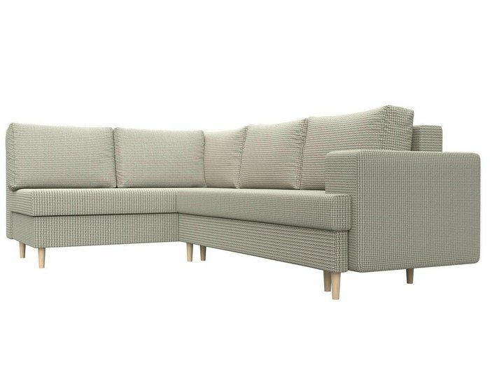 Угловой диван-кровать Сильвана серо-бежевого цвета левый угол - лучшие Угловые диваны в INMYROOM