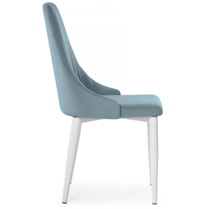 Стул Kora светло-синего цвета на белых ножках - лучшие Обеденные стулья в INMYROOM