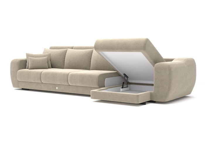 Угловой диван-кровать бежевого цвета - купить Угловые диваны по цене 325000.0