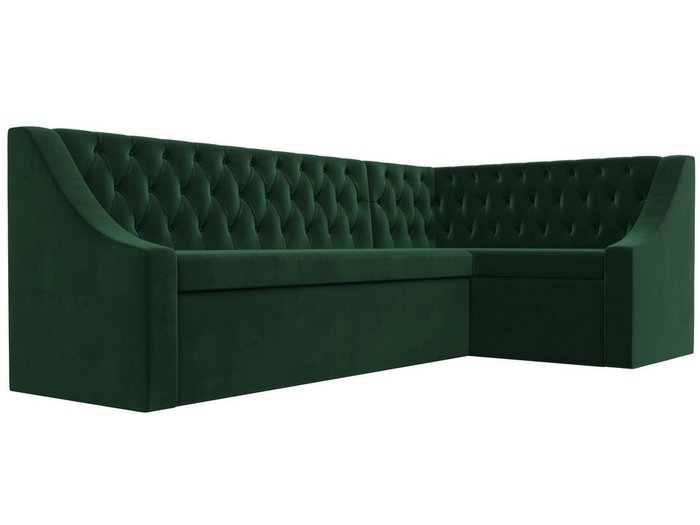 Кухонный угловой диван-кровать Мерлин зеленого цвета правый угол - лучшие Угловые диваны в INMYROOM