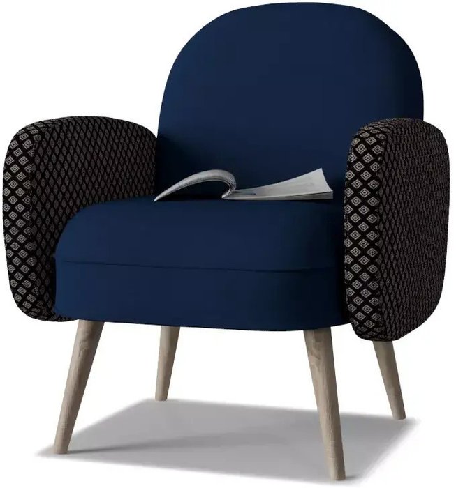 Кресло Бержер темно-синего цвета - лучшие Интерьерные кресла в INMYROOM