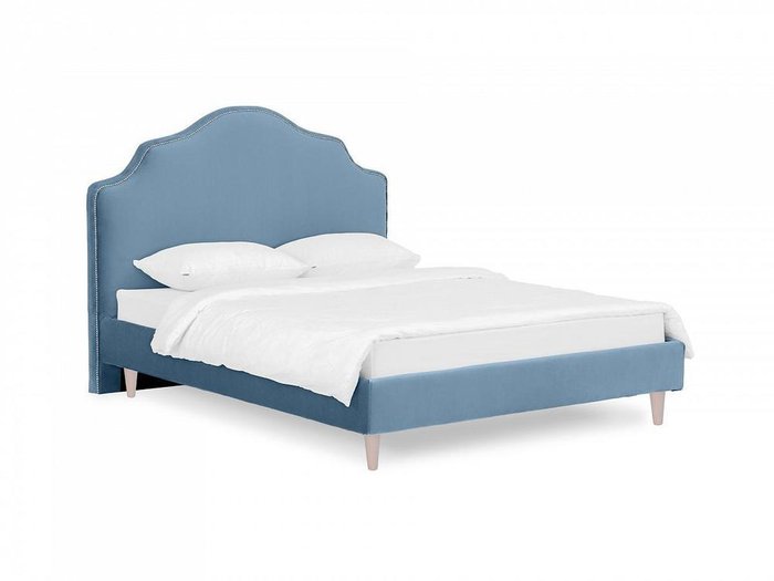 Кровать Queen II Victoria L 160х200 голубого цвета с бежевыми ножками