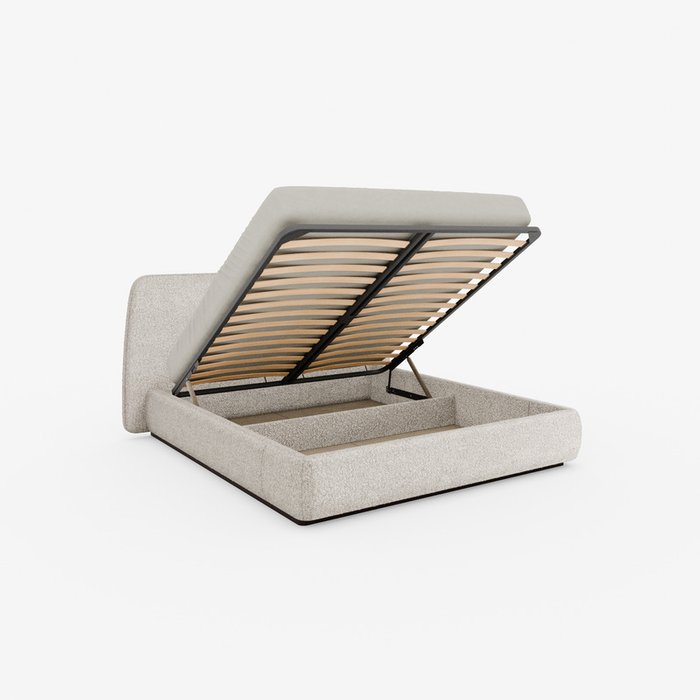 Кровать Bruno 200х200 белого цвета с подъемным механизмом - лучшие Кровати для спальни в INMYROOM Кровать Bruno 200х200 белого цвета с подъемным механизмом - лучшие Кровати для спальни в INMYROOM