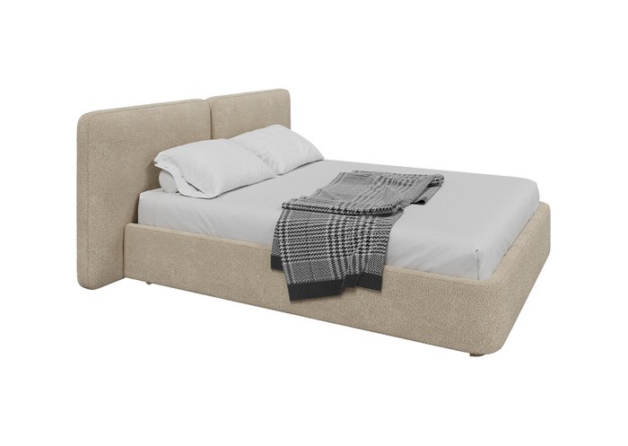 Кровать Hub Soft 160х200 бежевого цвета с подъемным механизмом  - лучшие Кровати для спальни в INMYROOM