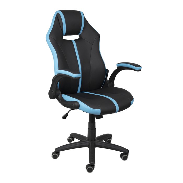Кресло поворотное Fenix черно-голубого цвета