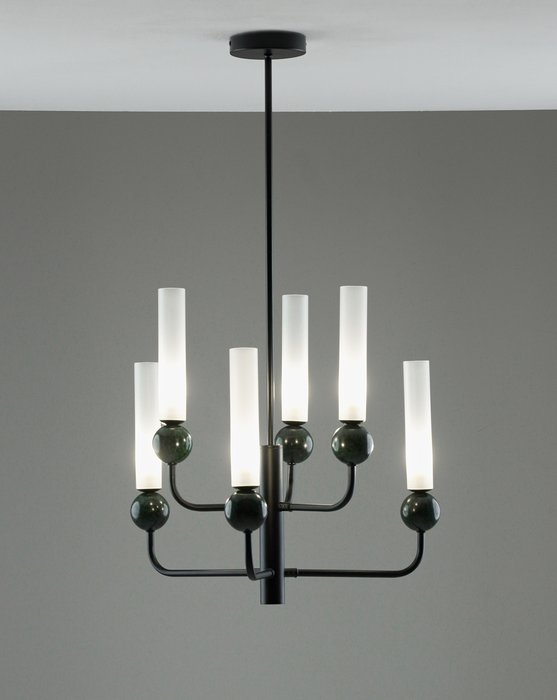 Люстра подвесная Illis V11792-6P черно-белого цвета - лучшие Подвесные люстры в INMYROOM Люстра подвесная Illis V11792-6P черно-белого цвета - лучшие Подвесные люстры в INMYROOM