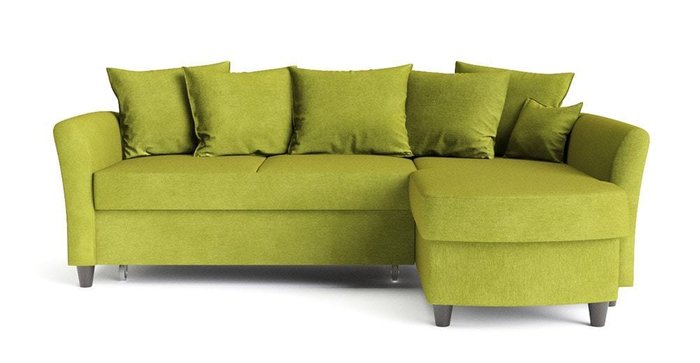 Угловой диван-кровать Катарина зеленого цвета
