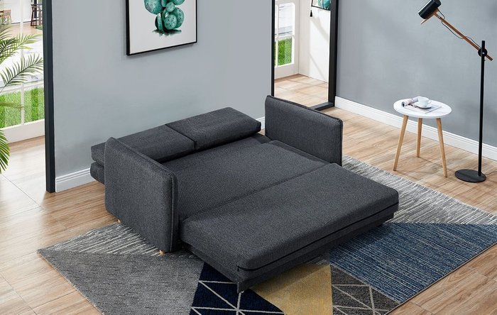 Прямой диван-кровать Arizona графитового цвета - купить Прямые диваны по цене 85936.0