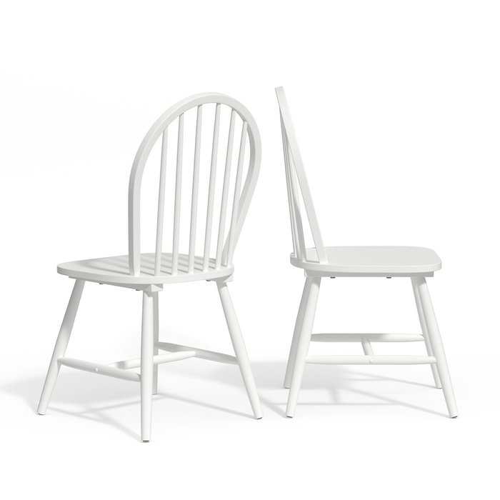 Комплект из двух стульев с решетчатой спинкой Windsor белого цвета - купить Обеденные стулья по цене 19307.0